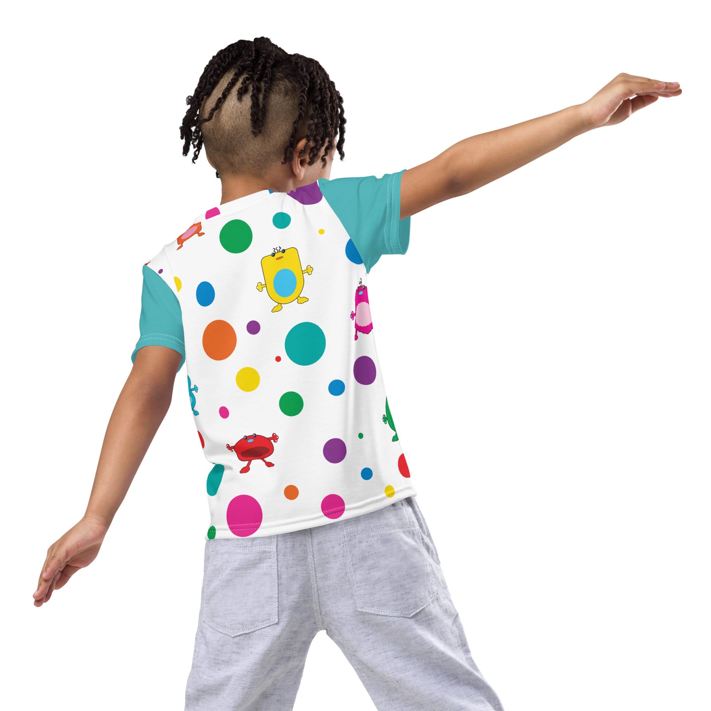 Kids t-shirt Dots and Monsters crew neck