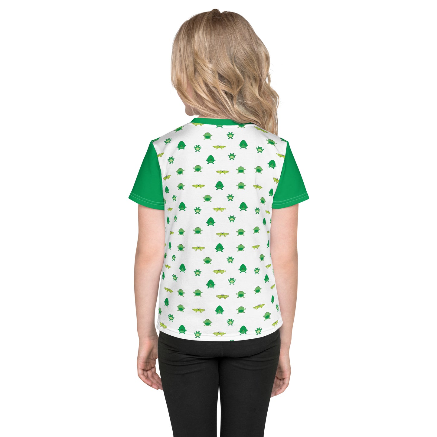 Kids t-shirt Green Monsters crew neck
