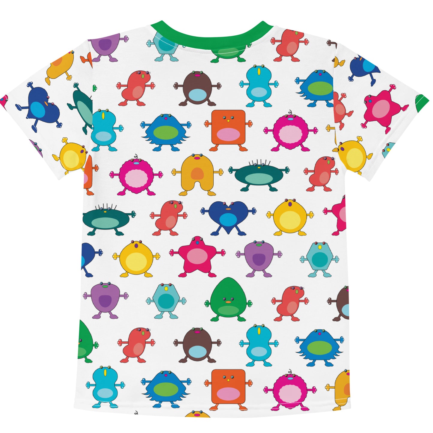 Kids t-shirt Multi Colour with Green Collar