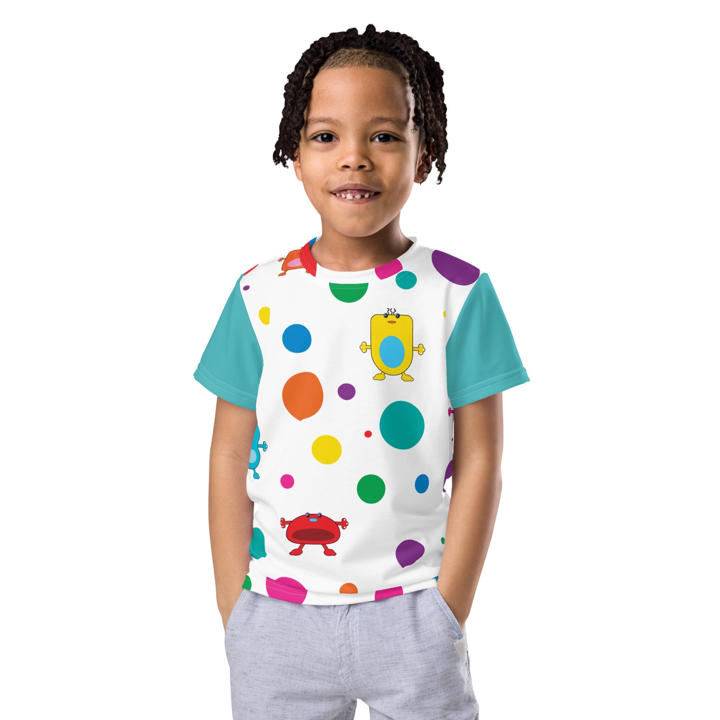 Kids t-shirt Dots and Monsters crew neck