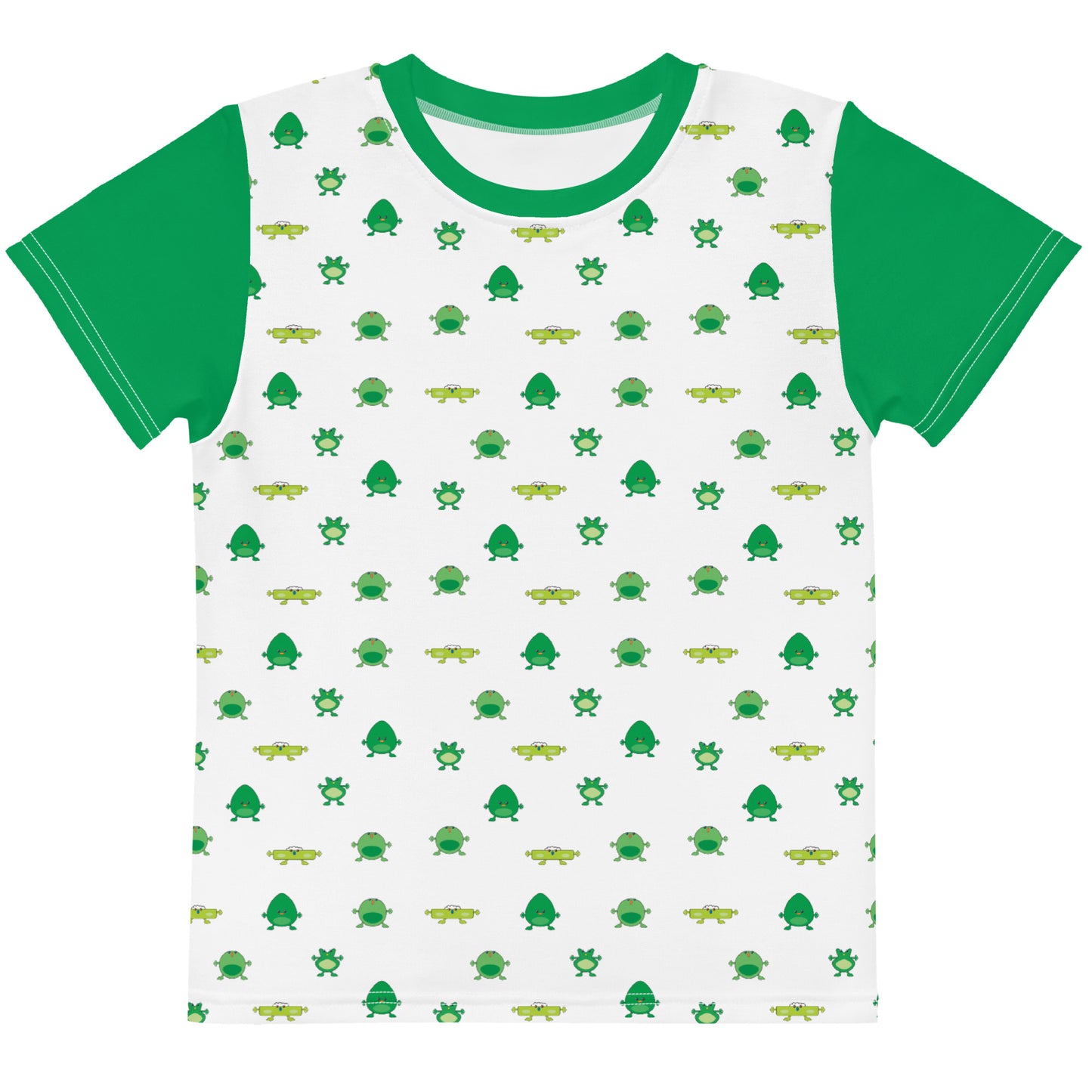 Kids t-shirt Green Monsters crew neck