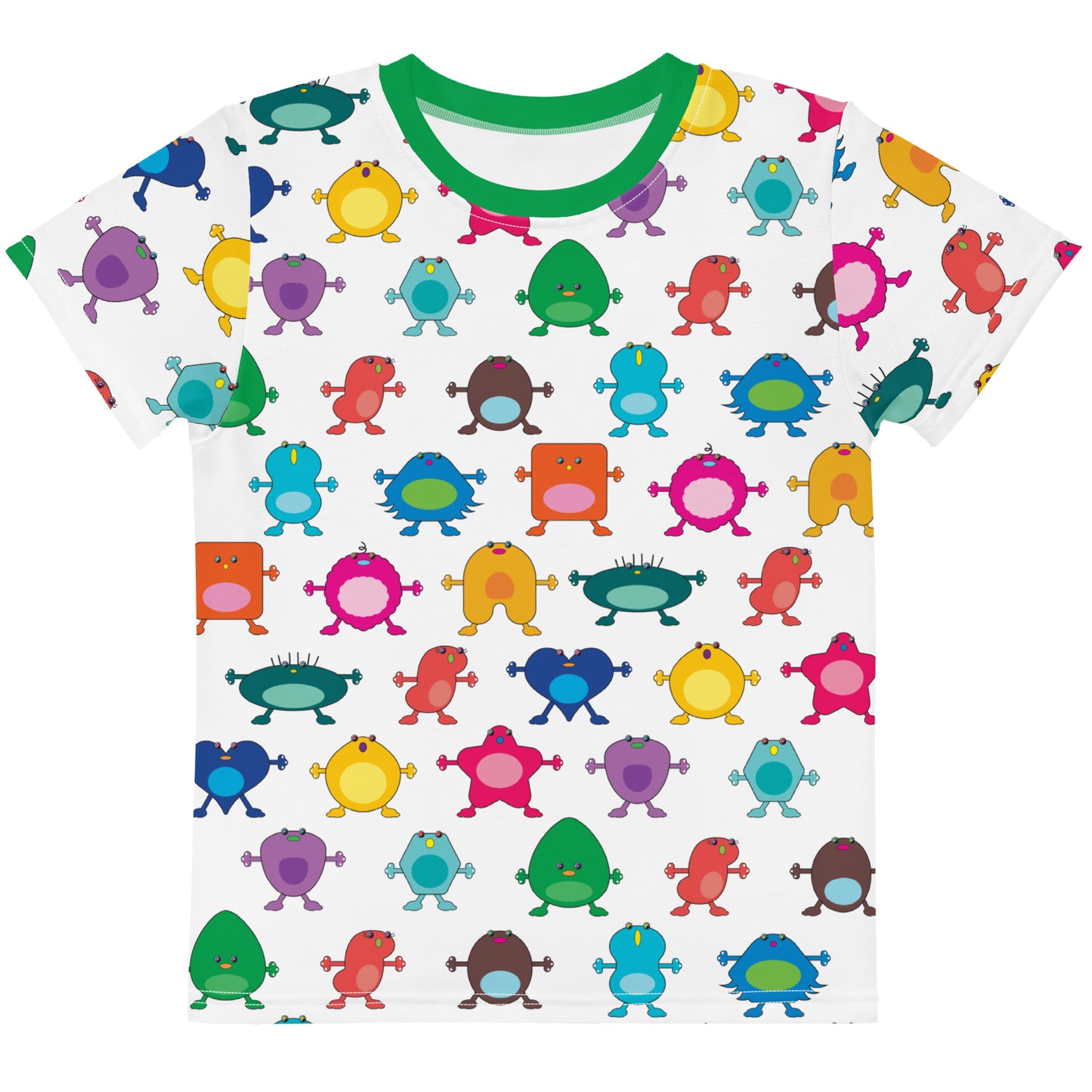 Kids t-shirt Multi Colour with Green Collar