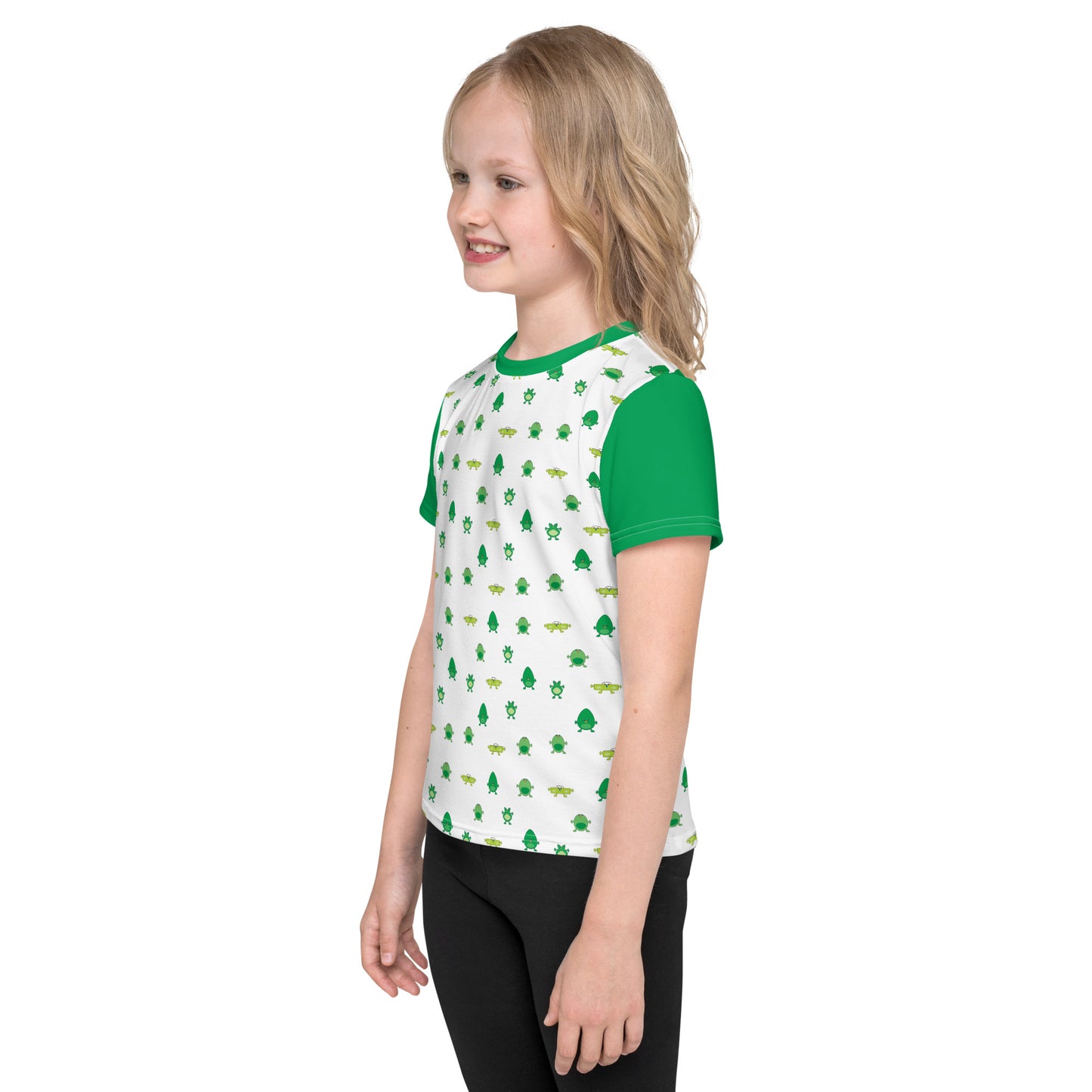 Kids t-shirt Green Monsters crew neck
