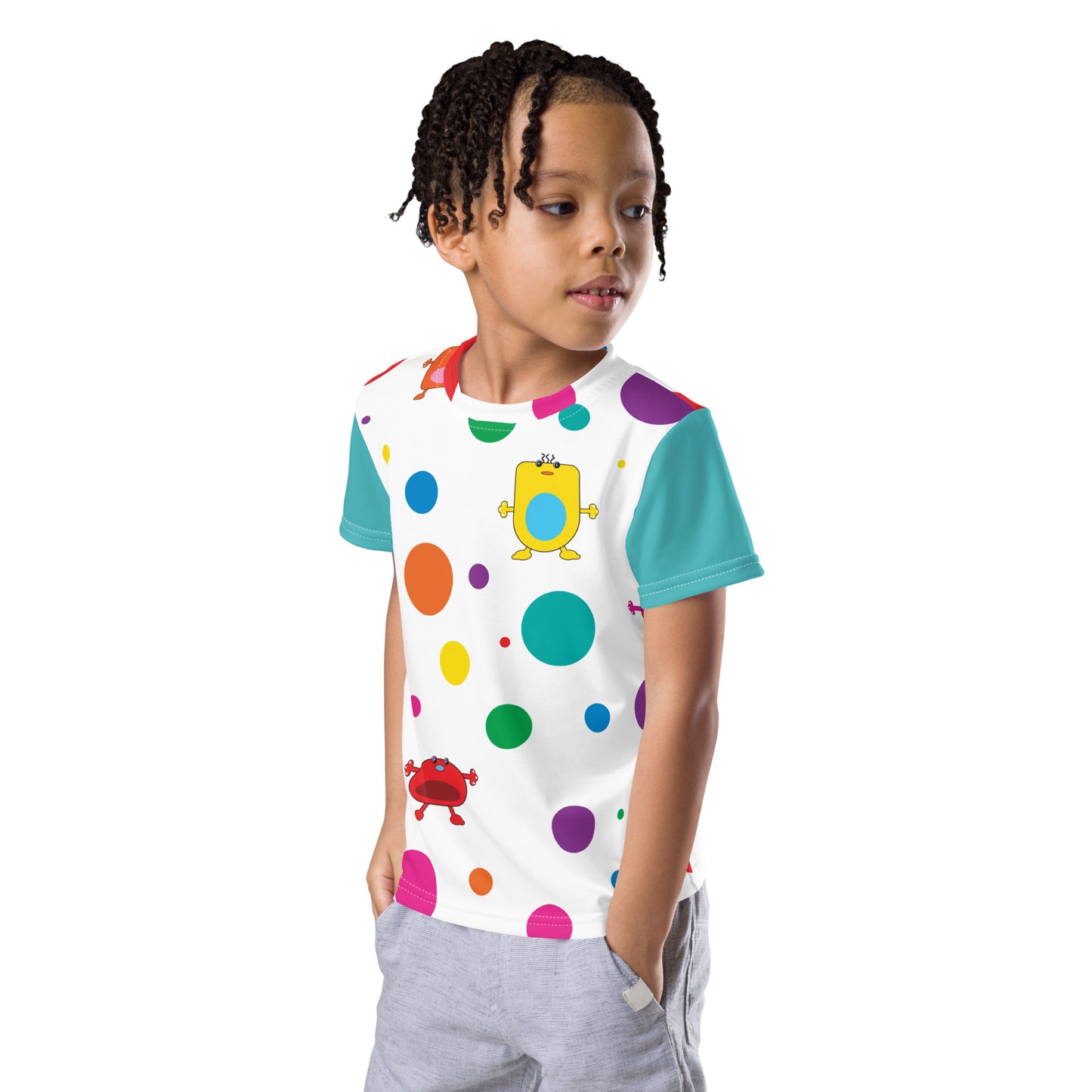 Kids t-shirt Dots and Monsters crew neck