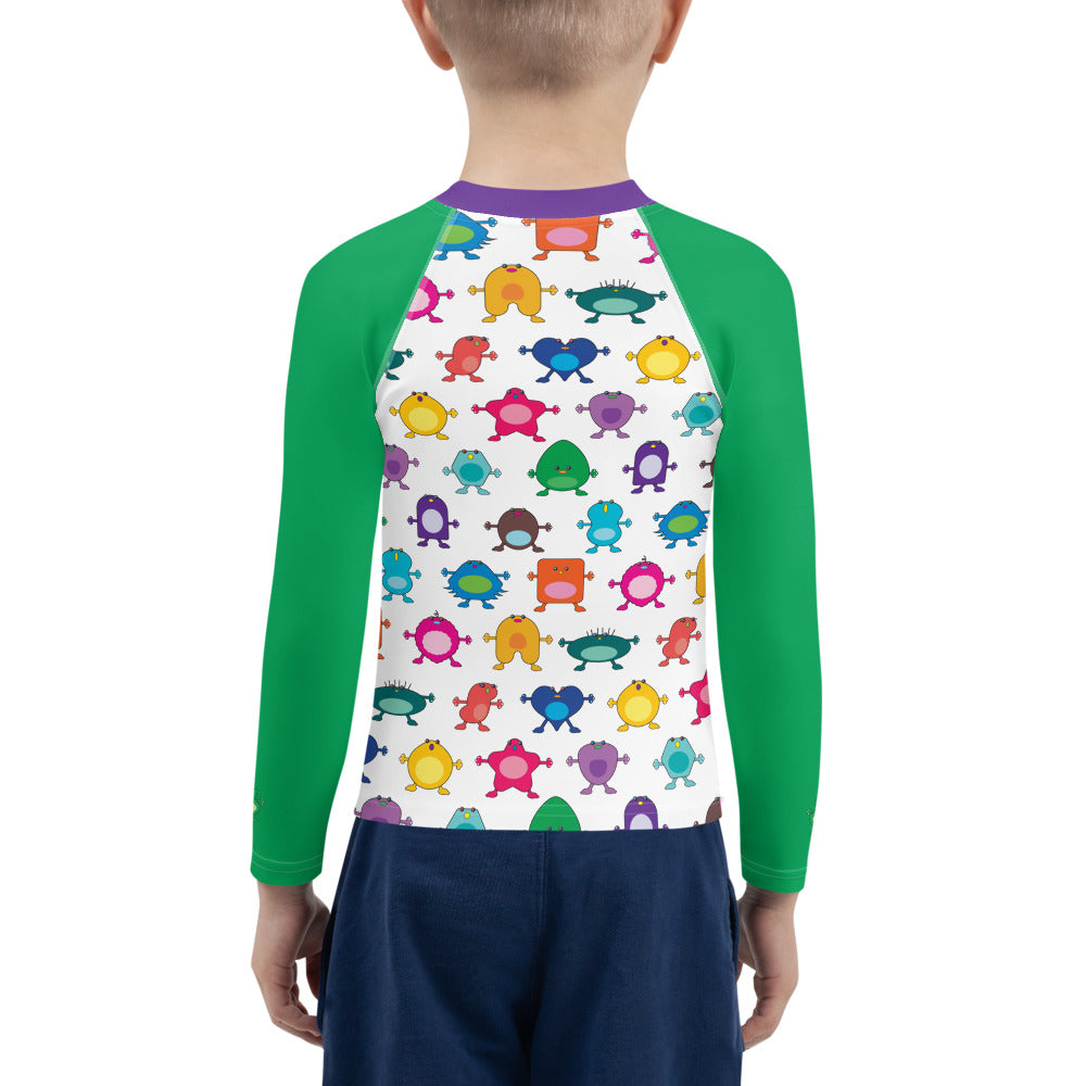 Kids Rash Guard Green Sleeves
