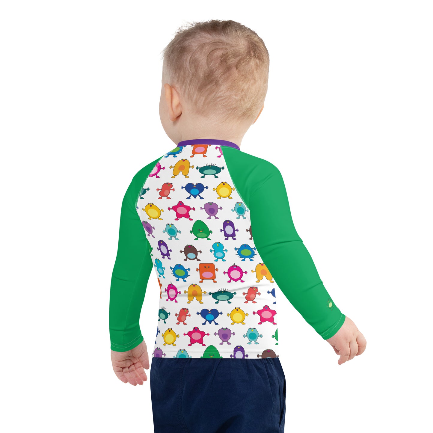 Kids Rash Guard Green Sleeves