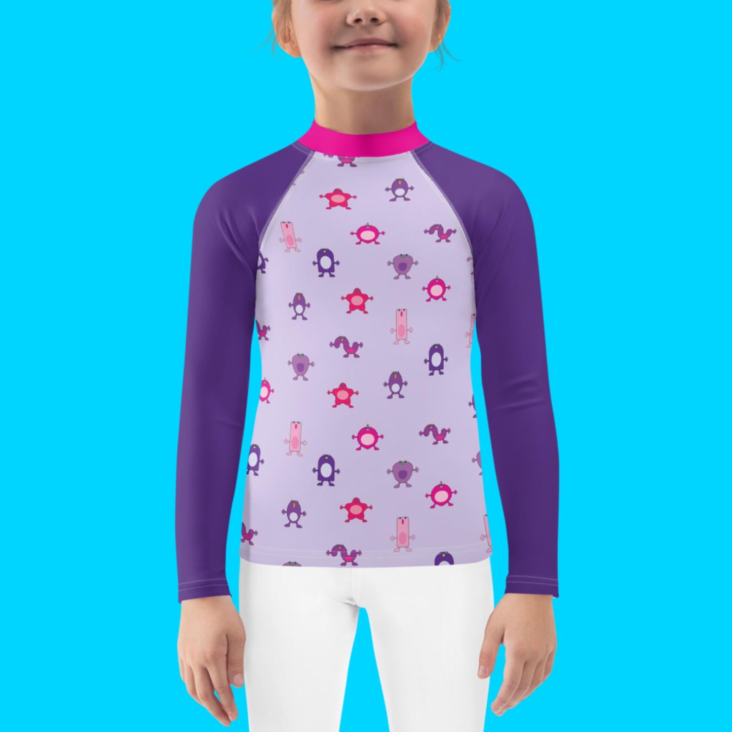 Kids Rash Guard Purple and Pink