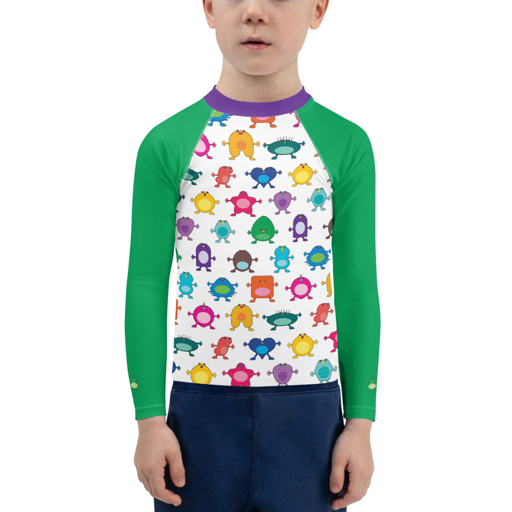 Kids Rash Guard Green Sleeves