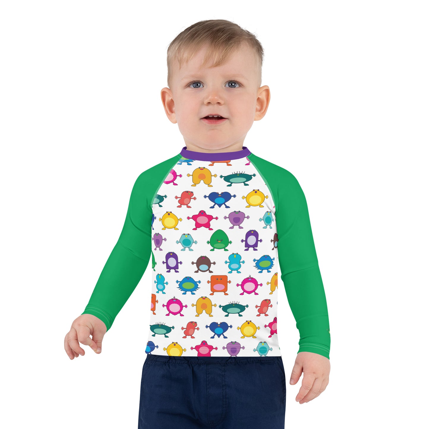 Kids Rash Guard Green Sleeves