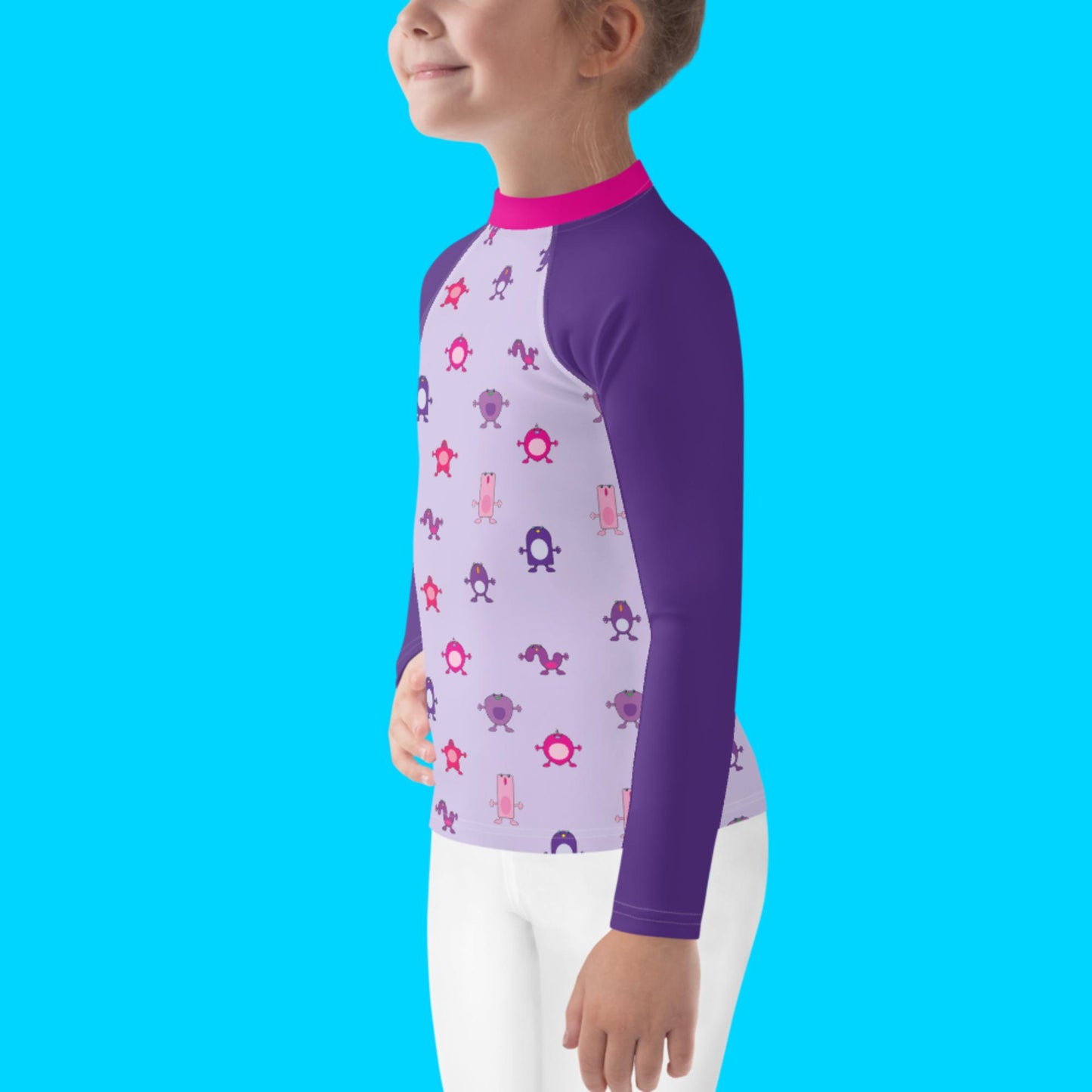 Kids Rash Guard Purple and Pink