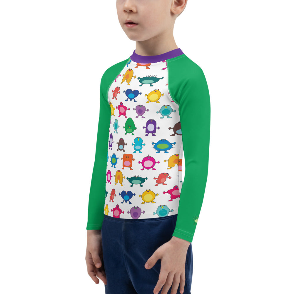 Kids Rash Guard Green Sleeves