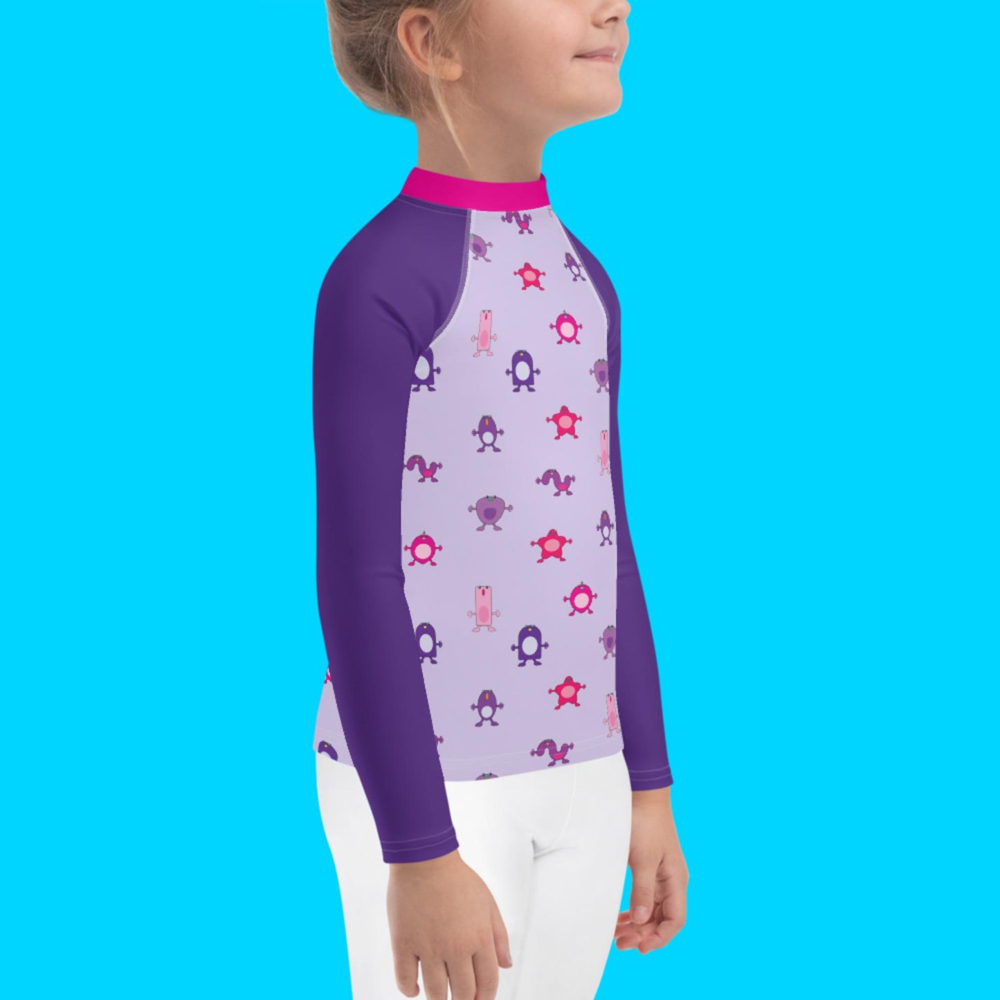 Kids Rash Guard Purple and Pink