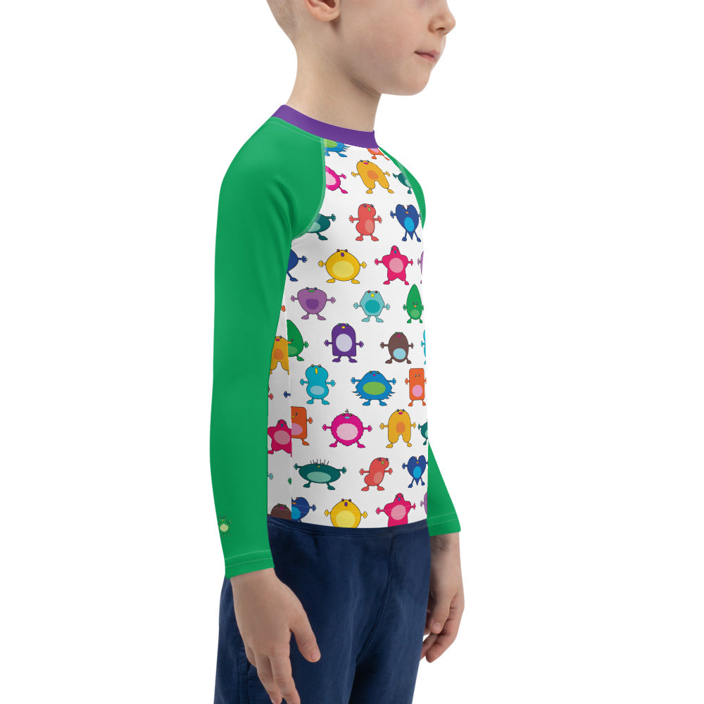 Kids Rash Guard Green Sleeves