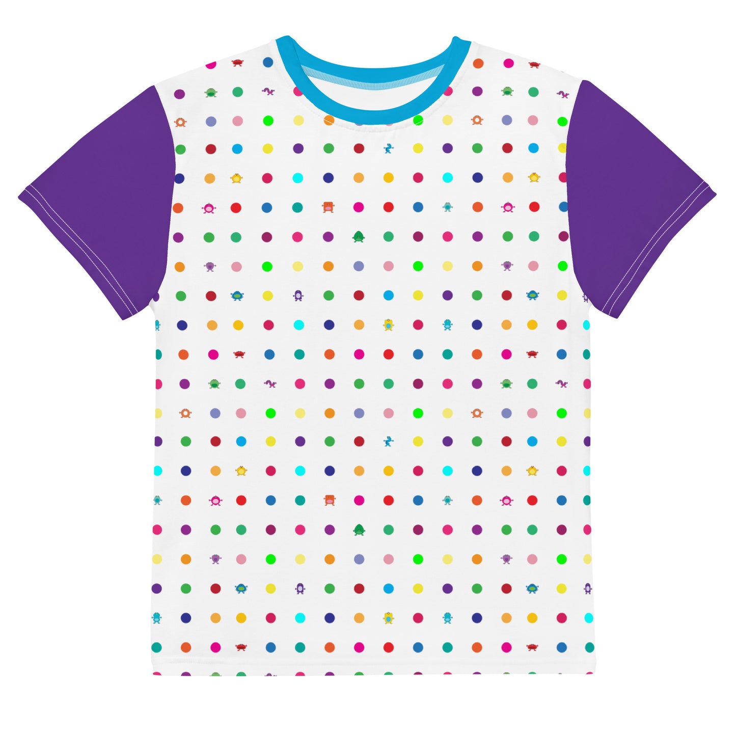 Youth t-shirt with Purple Sleeves crew neck