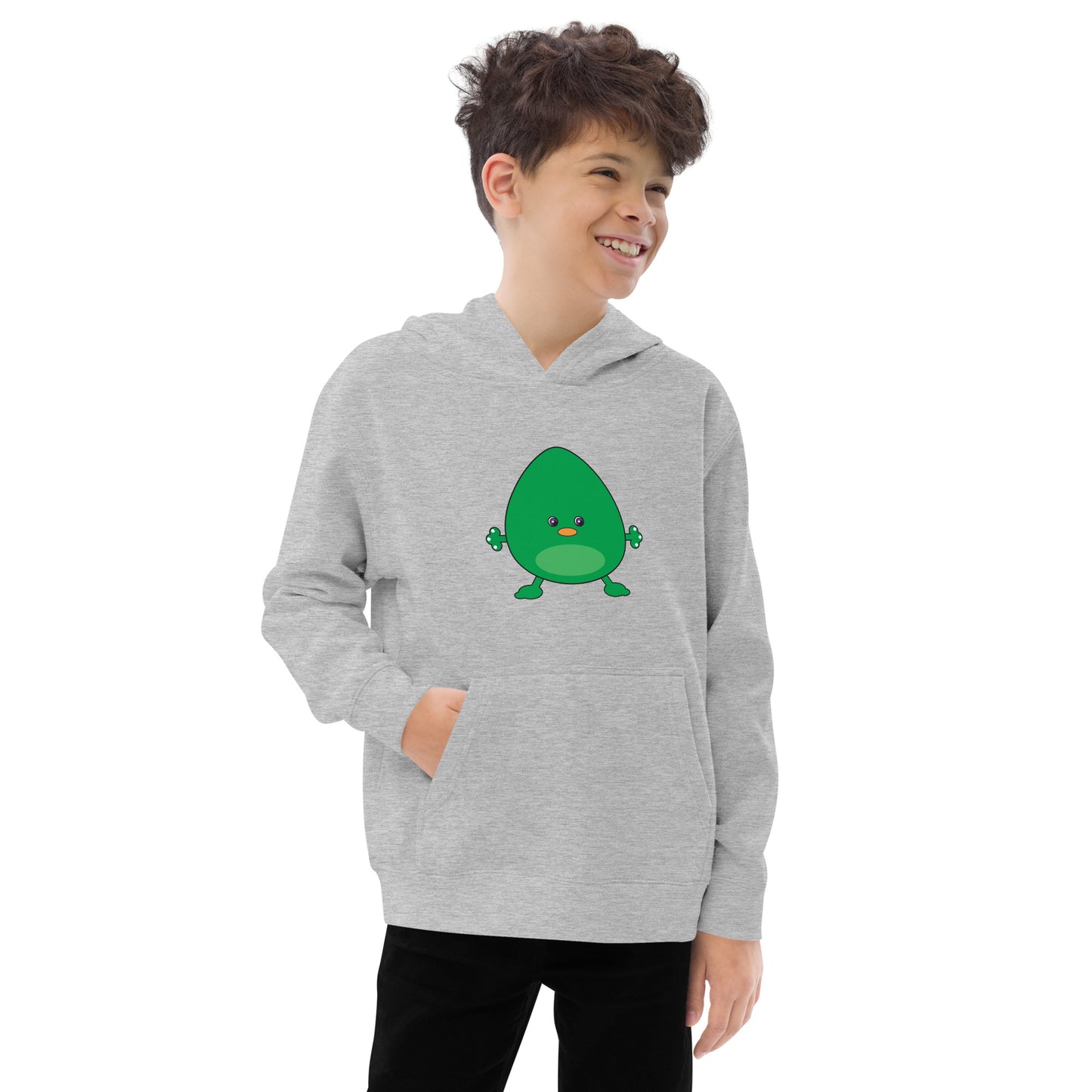 Kids fleece hoodie Grey with Axe