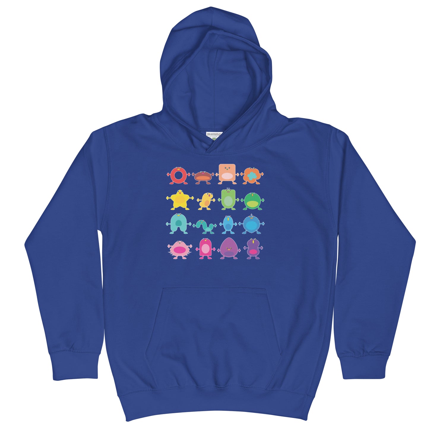Kids Hoodie Black or Blue rainbow monsters