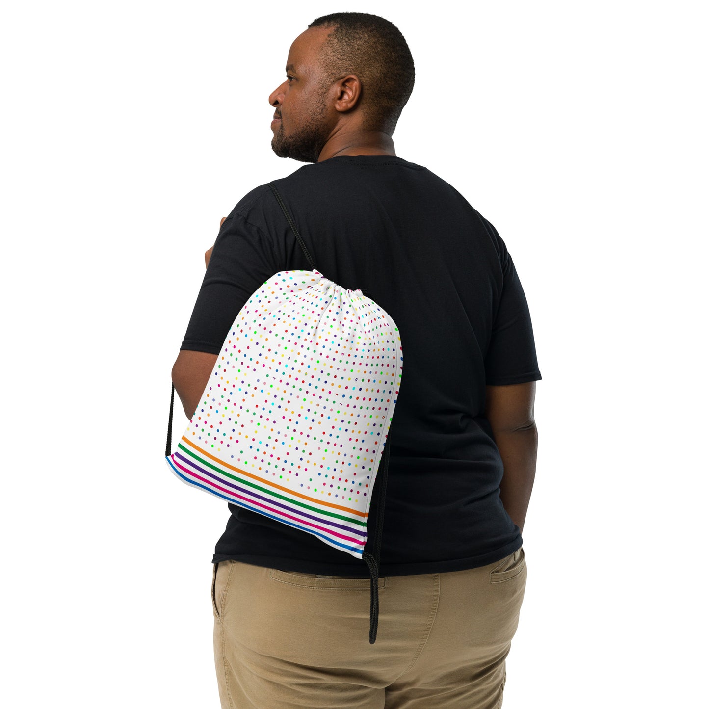 Mini Dot white Drawstring bag striped bottom man carrying