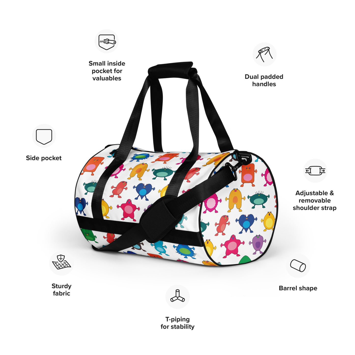 Gym Bag with Large Monsters