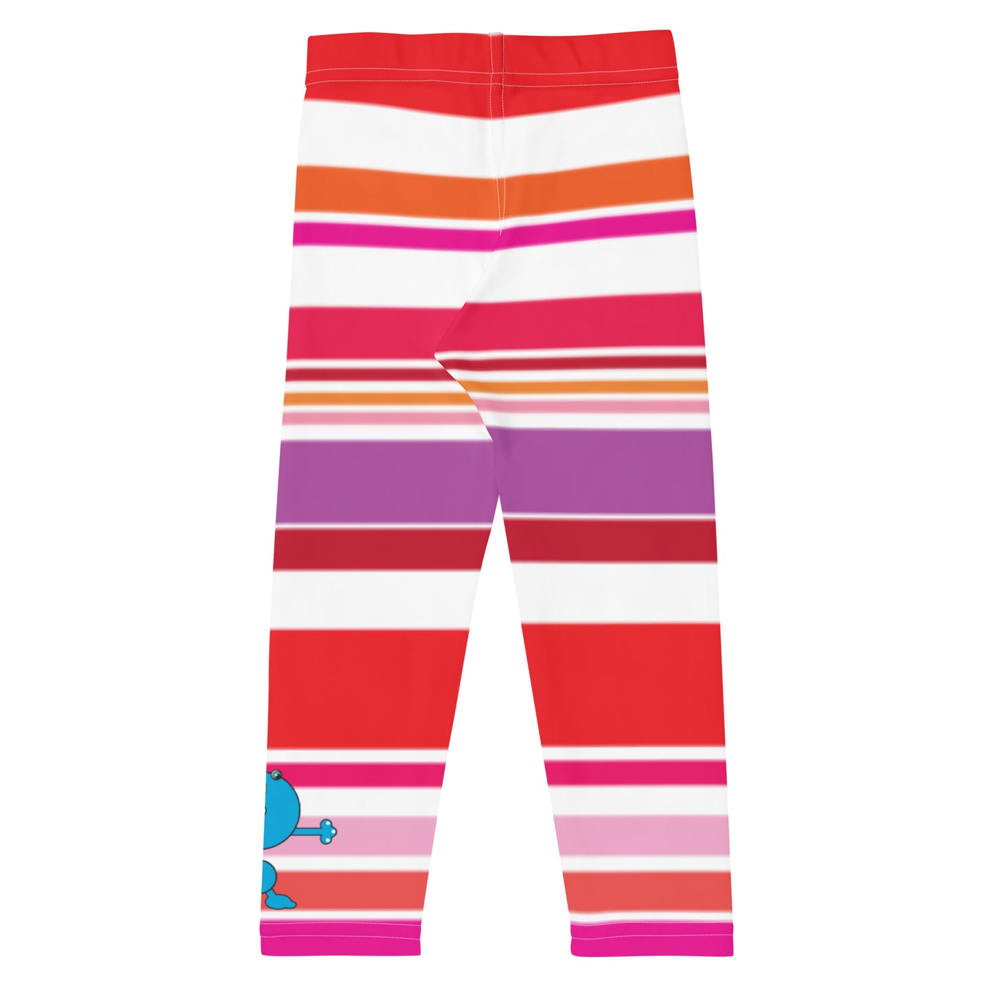 Red Pink White Monster Striped Kid's Leggings