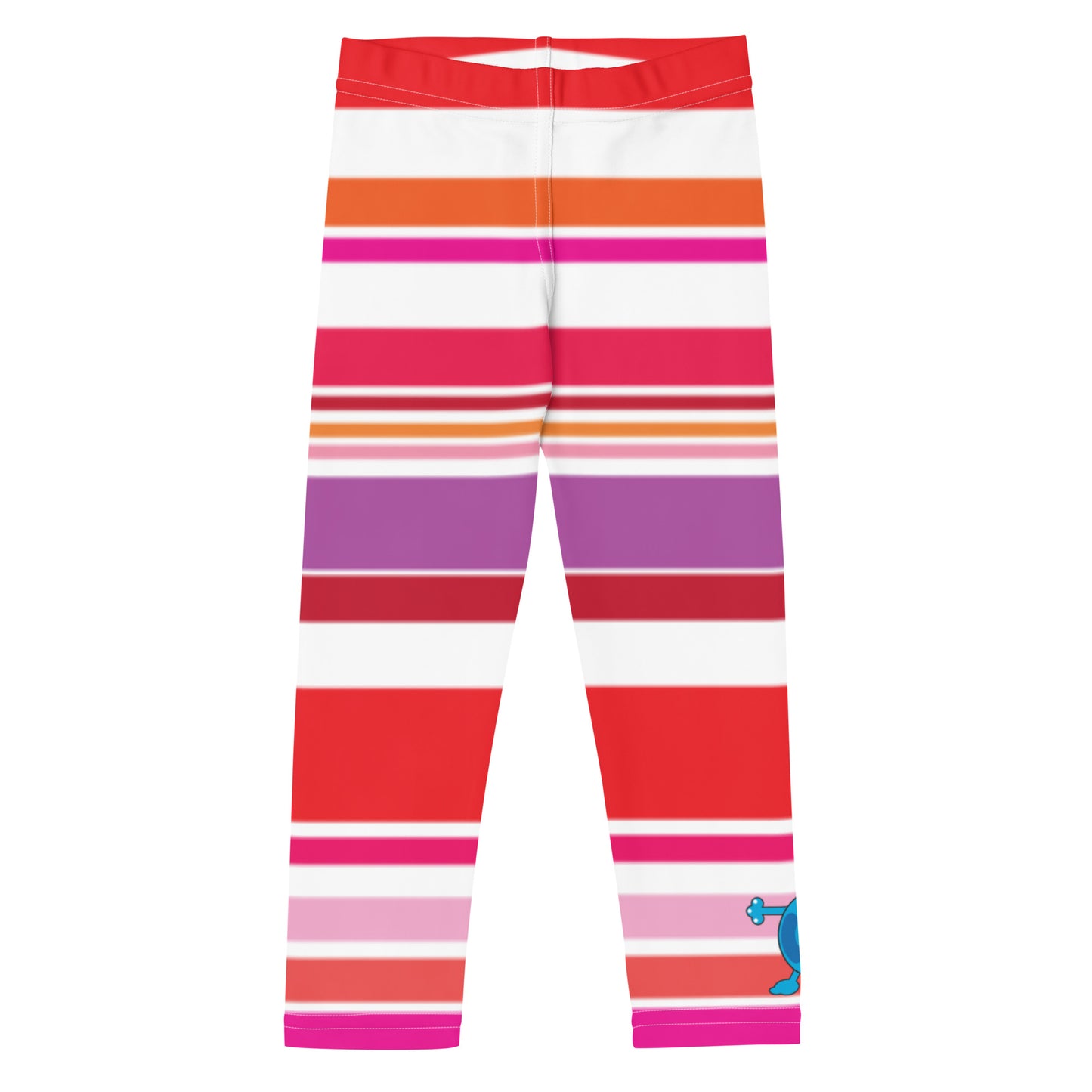Red Pink White Monster Striped Kid's Leggings