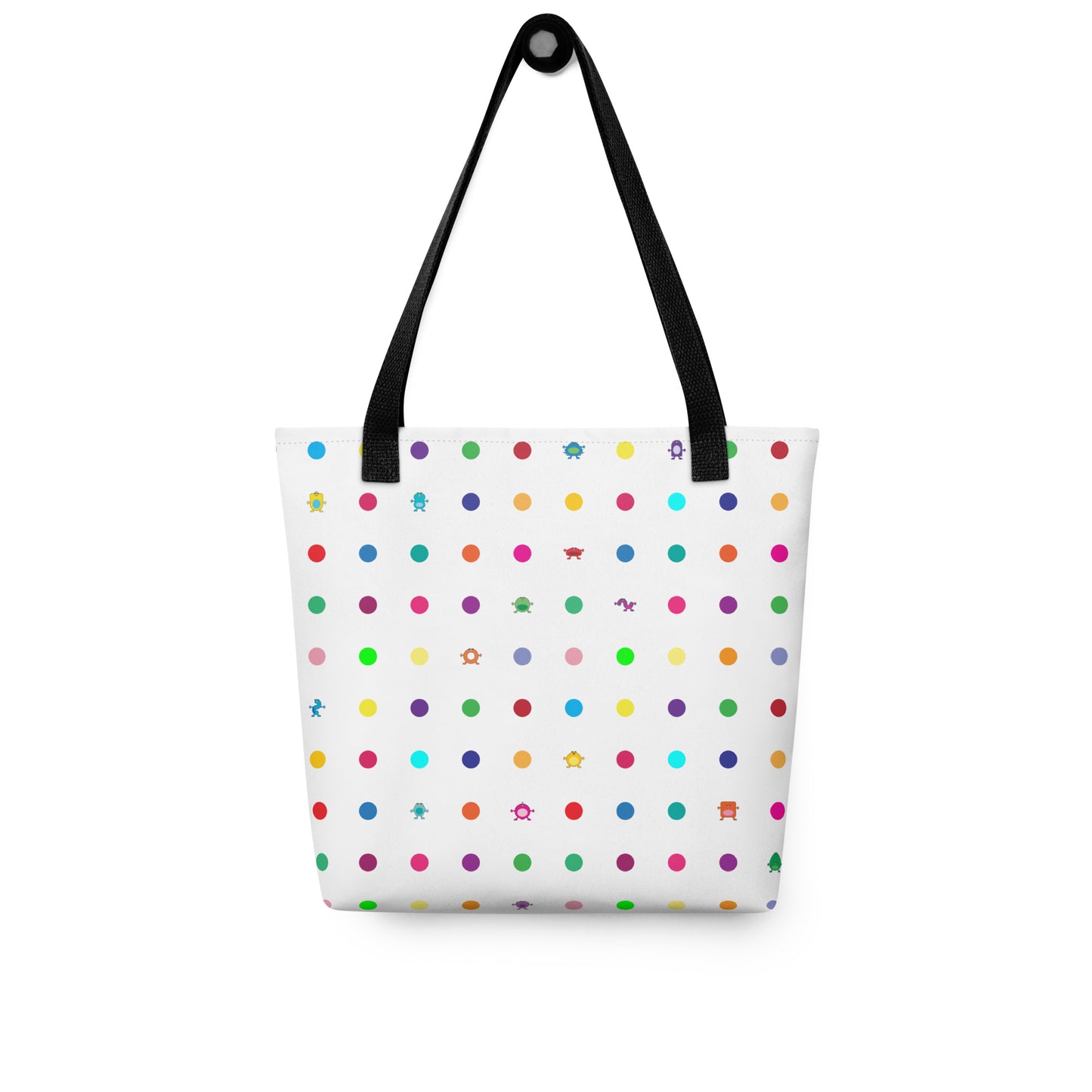 Medium dot and monster white Tote bag black handle
