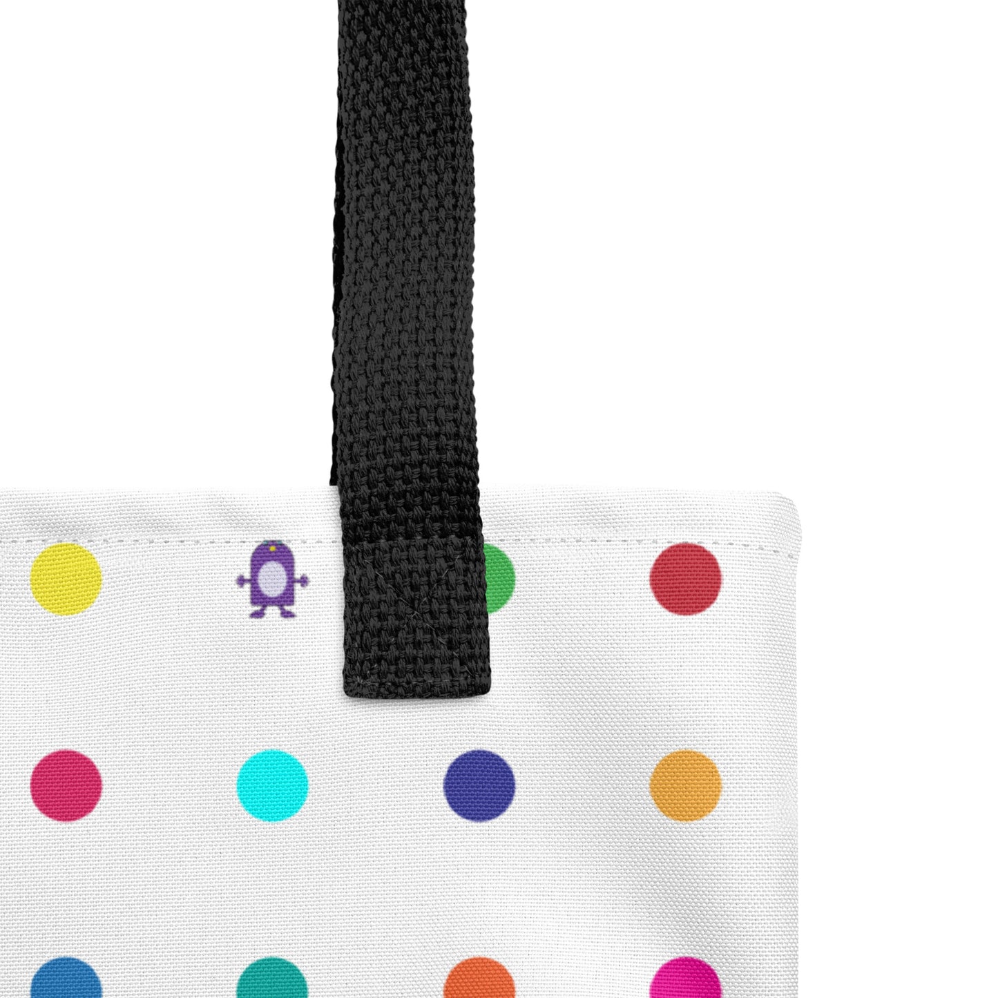 Medium dot and monster white Tote bag black handle