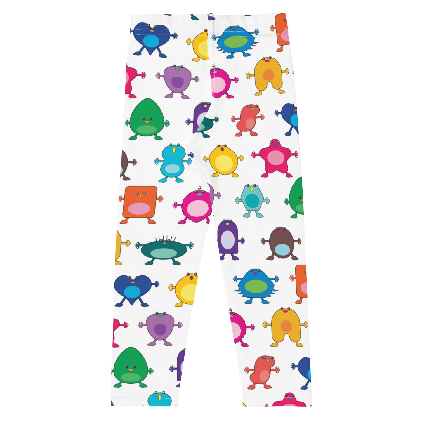 Large Monster white Kid's Leggings Multi Colour